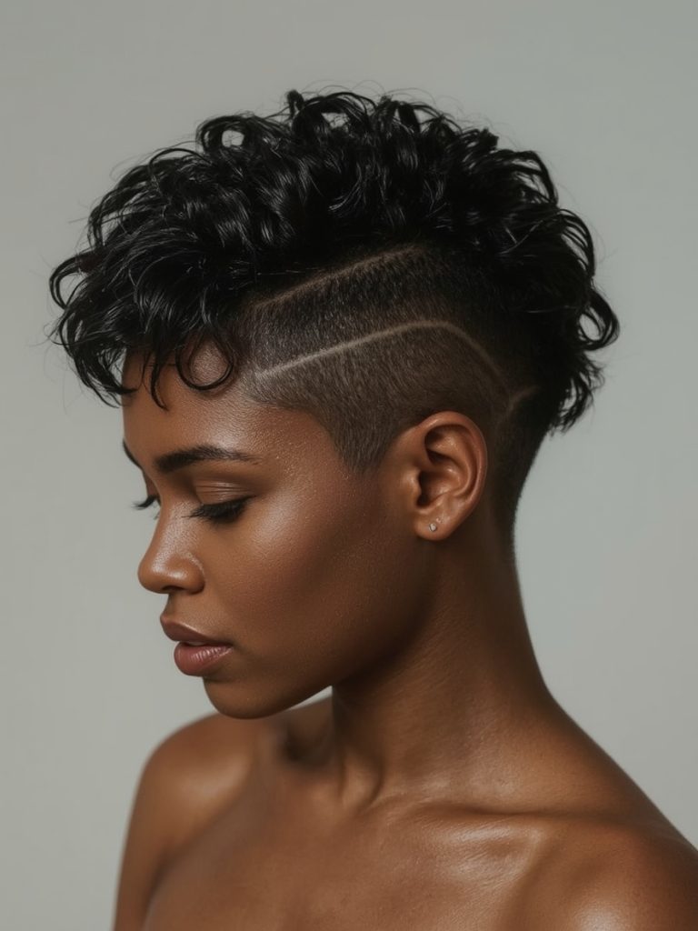 Natural Hair Mohawk With a Part