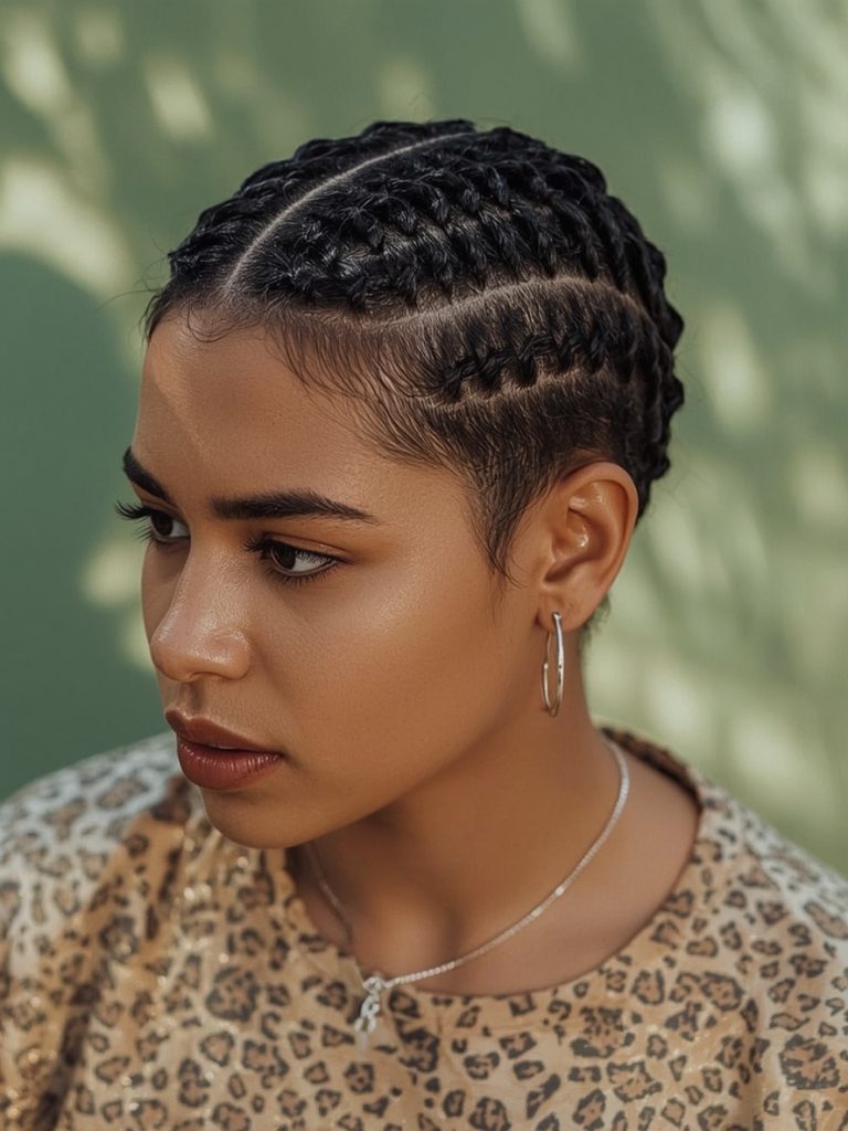 Natural Hair Mohawk with Box Braids