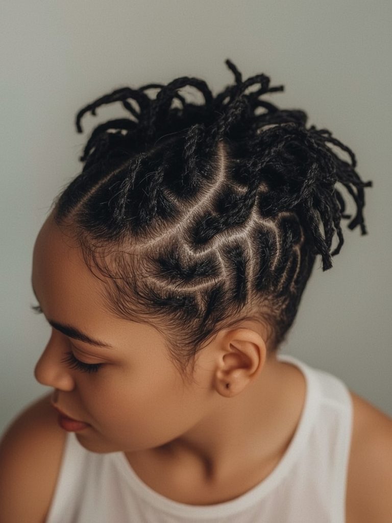 Natural Hair Mohawk with Faded Sides