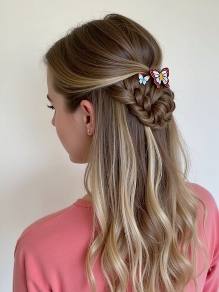 Cute Easy Ponytail with Braid Hairstyle