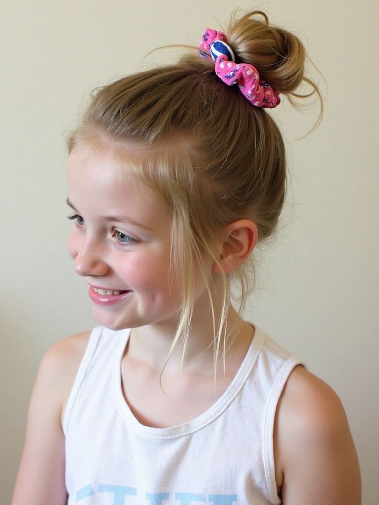 Hairstyles For School: High Bun with Scrunchie