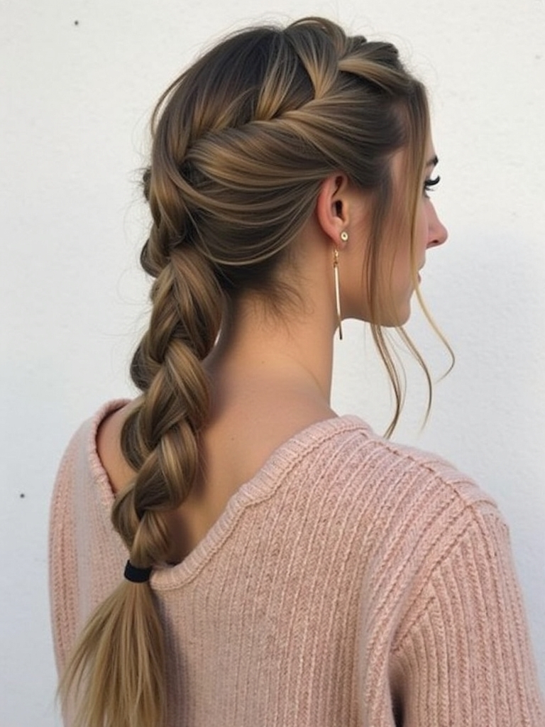 Long Haircut Ideas: Half-Up Top Knot