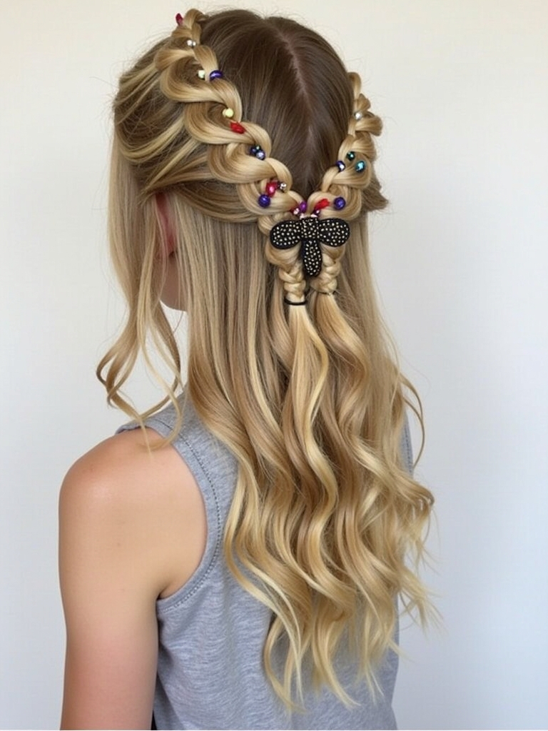 Hairstyles For School: Twisted Half-Updo