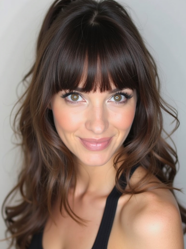 Face Framing Curtain Bangs with Highlights: Adding Dimension