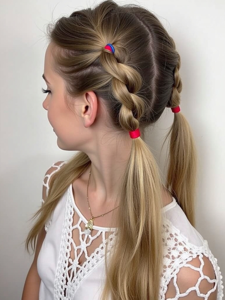 Cute Easy Braided Pigtails Hairstyle