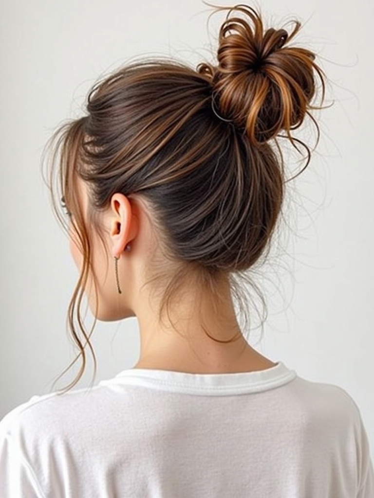 Cute Easy Bubble Ponytail Hairstyle