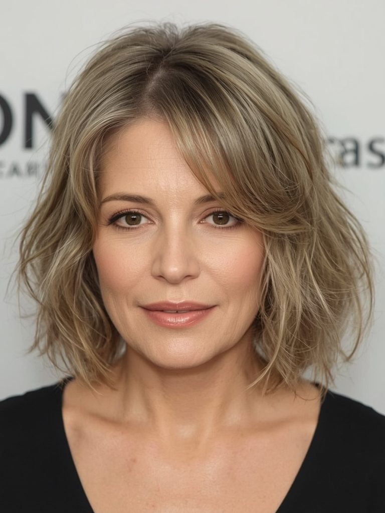 Bobs For Thin Hair Older Women: Inverted Bob with Angled Layers