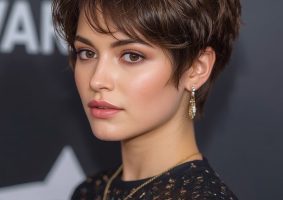 Hairstyle For Thin Fine Hair Over 50: The Textured Crop with Fringe