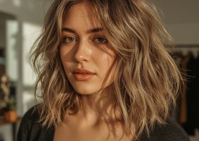 Short Messy Haircuts For Women: Side Parted Shag