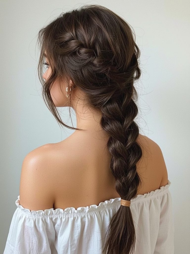 Brunette Summer Hair 2025: Twisted Brunette Updo