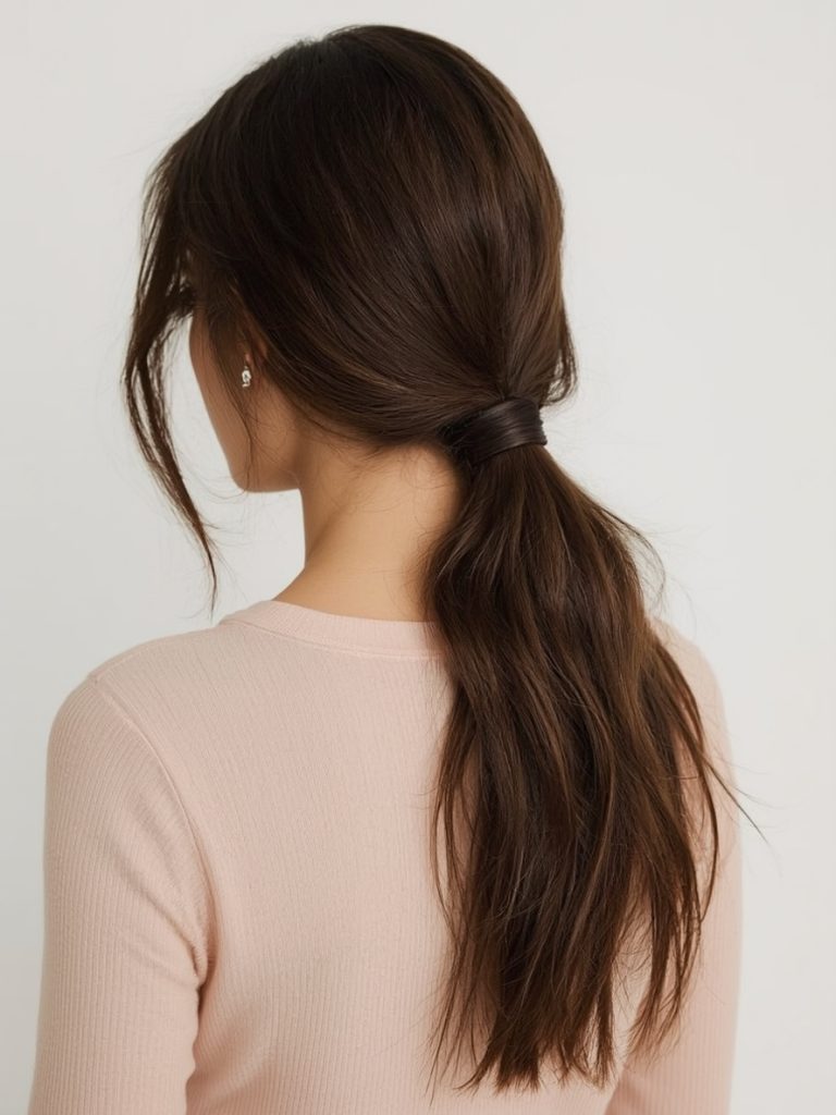 Brunette Summer Hair 2025: Rich Brunette with Deep Side Part