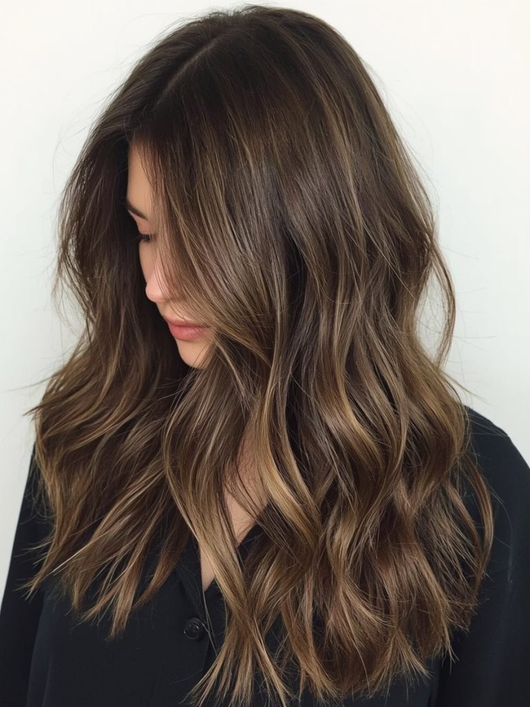 Caramel Face Frame: Caramel Highlights Framing The Face On Brown Hair