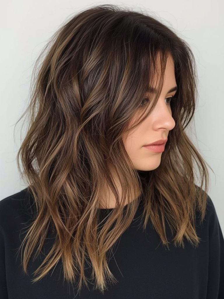 Caramel Ribbon Highlights: Thin Caramel Highlights On Brown Hair