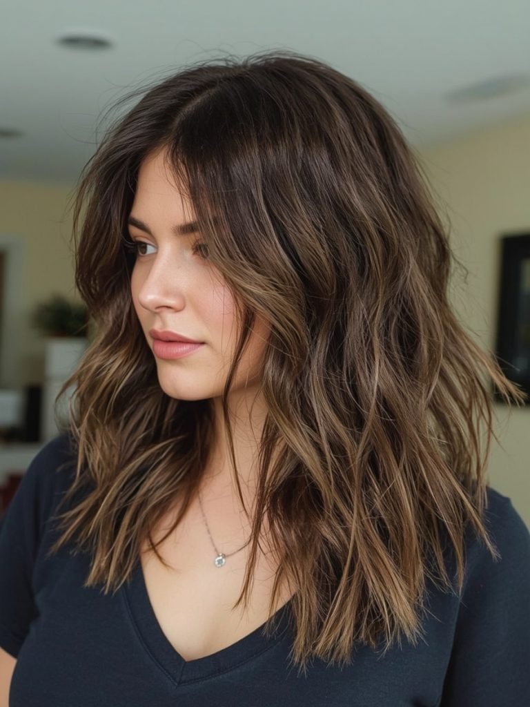 Caramel Money Piece: Face-Framing Bright Caramel Highlights On Brown Hair