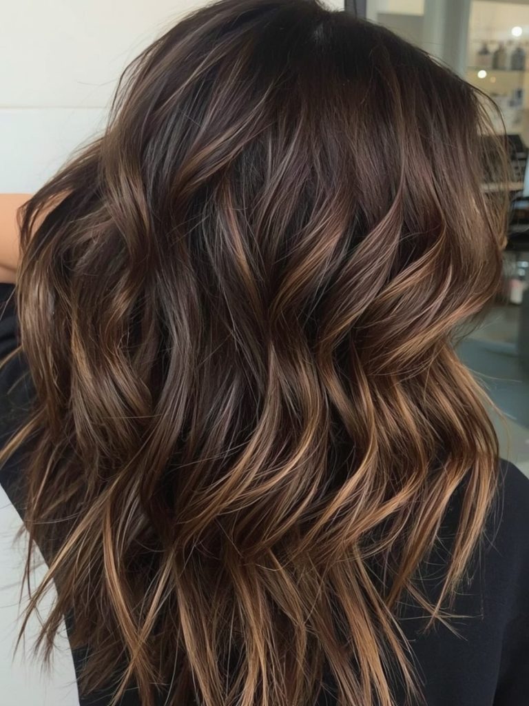 Caramel Dip-Dye: Bold Caramel Highlights On Brown Hair Ends