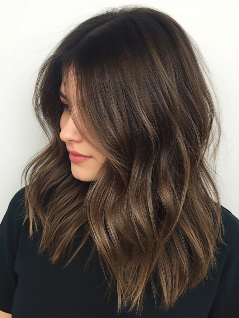 Caramel Drizzle: Fine & Delicate Caramel Highlights On Brown Hair