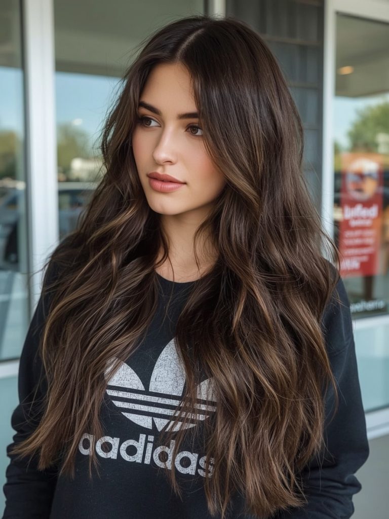 Caramel Ribbons: Subtle Caramel Highlights On Brown Hair